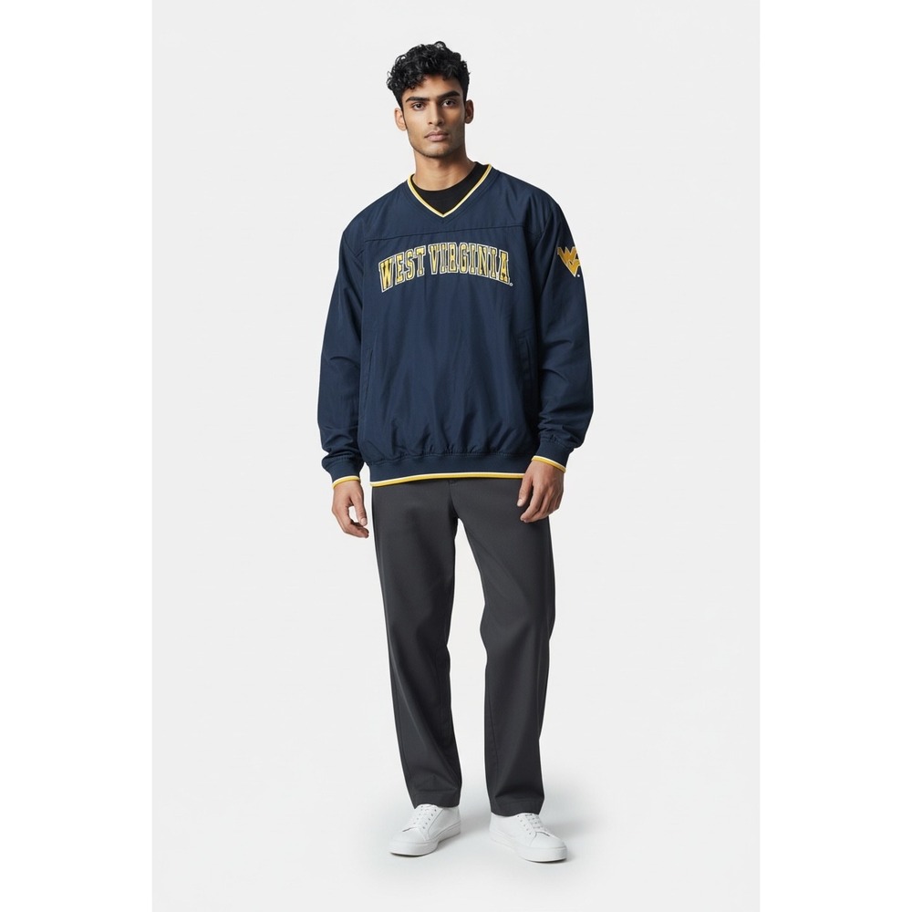 Colosseum Athletics West Virginia Mountaineers Navy V-Neck Windshirt XXL